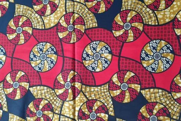 RED SUMMER FAN Waxprint Stoff